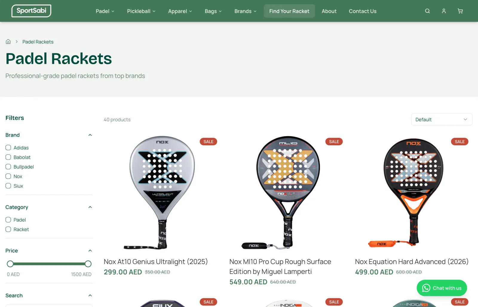SportSabi website, screen 2